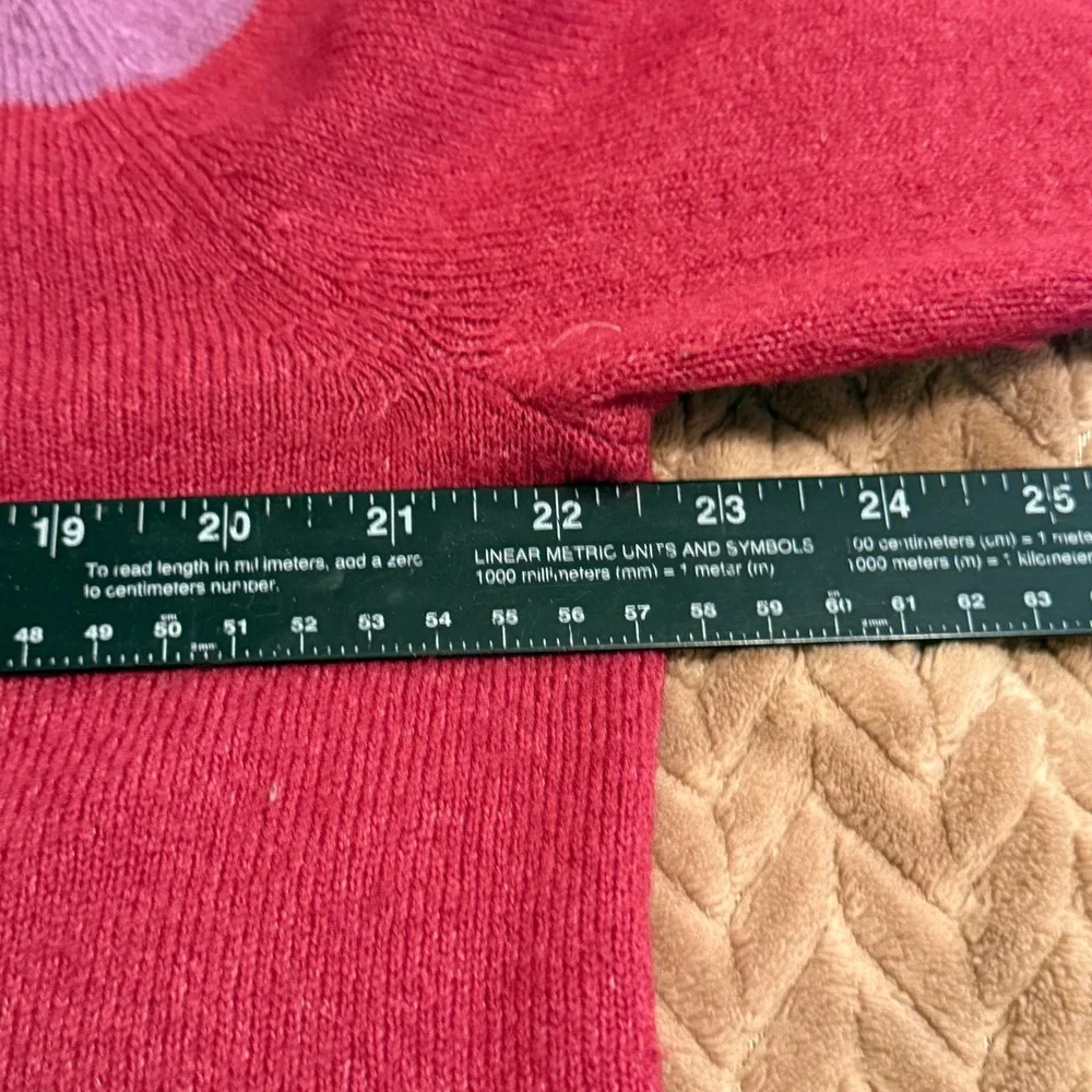 Old Navy Womens XL Colorblock Crew Neck Sweater Purple Magenta Burgundy Knit